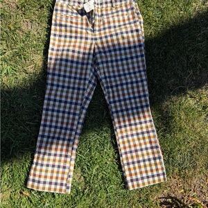 Anthropologie Multicolor Plaid Cropped Pants